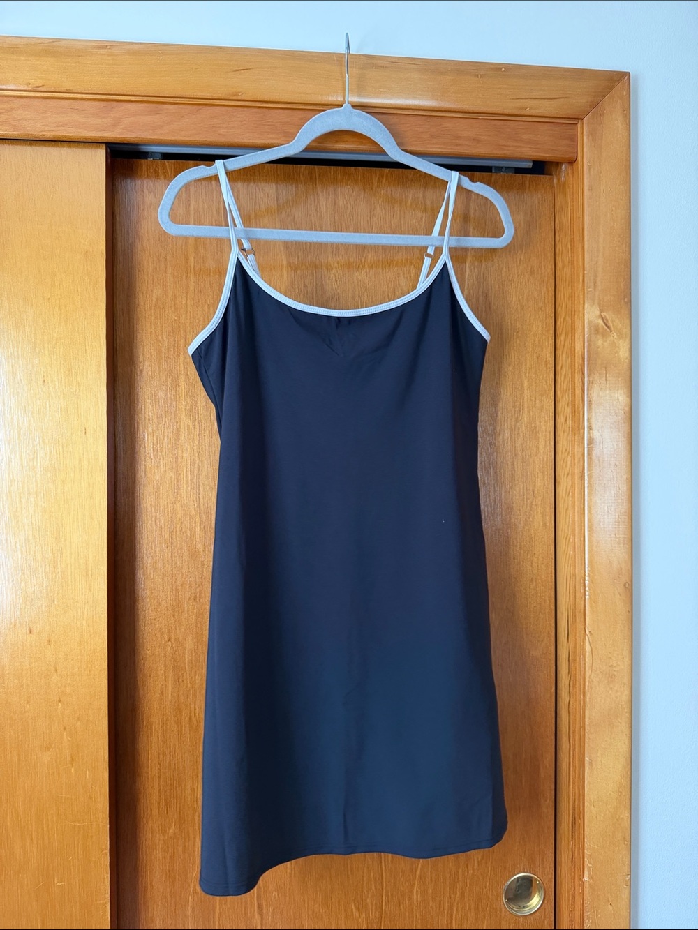Abercrombie & Fitch Black Mini Activewear Dress with Cream Trim